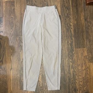 Athleta Gray and White Striped Pants
